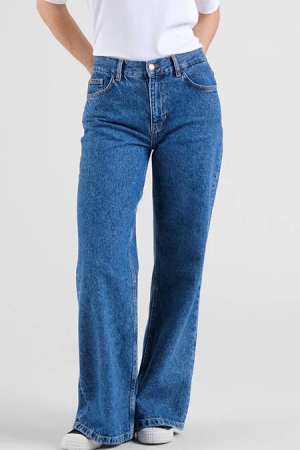 Dedicated Damen vegan Jeans Flare Berlin Mid Blue