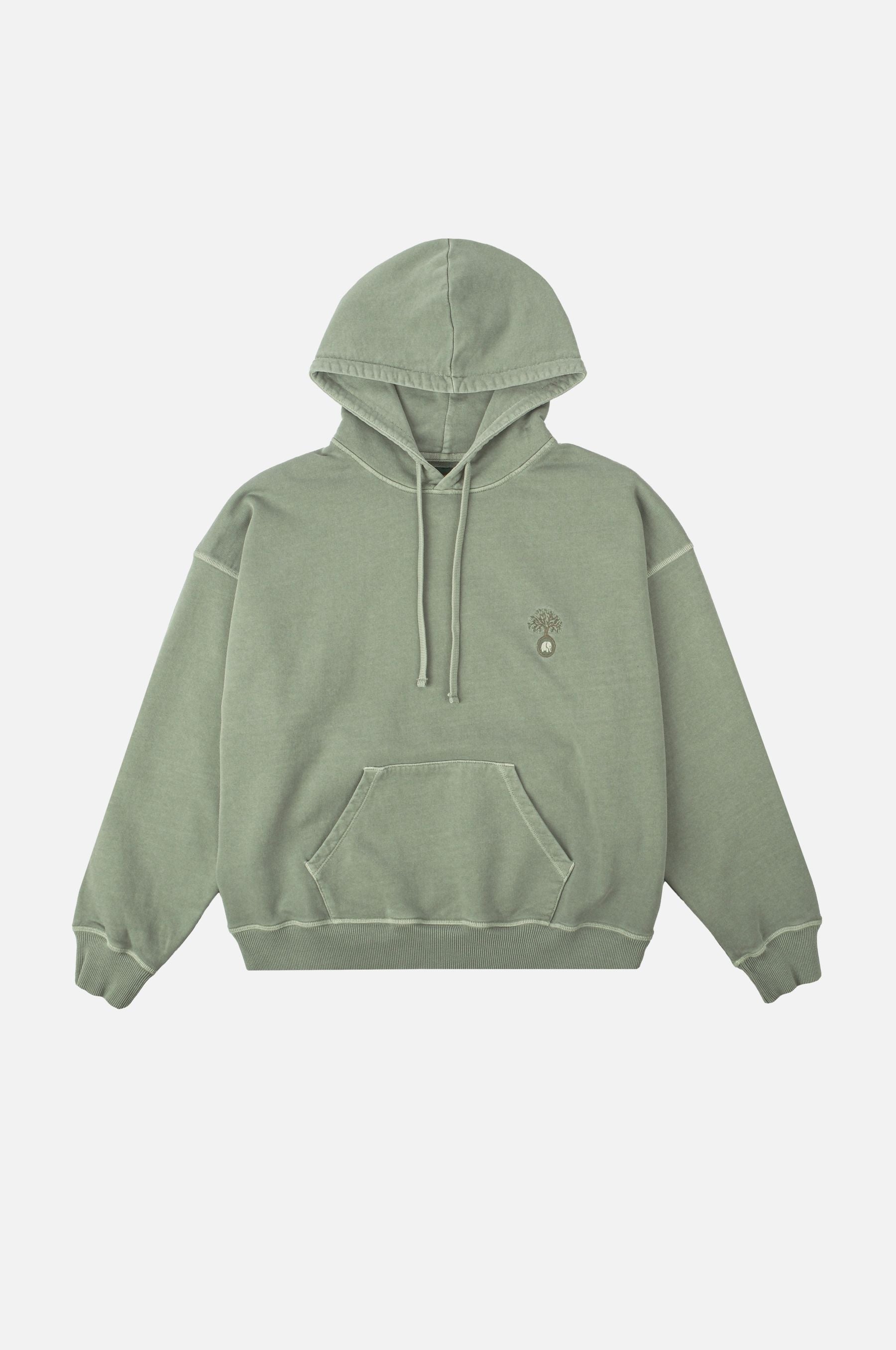 Trendsplant Damen vegan Hoodie Oversized Cepaes Pigment Silber GrÃ¼n