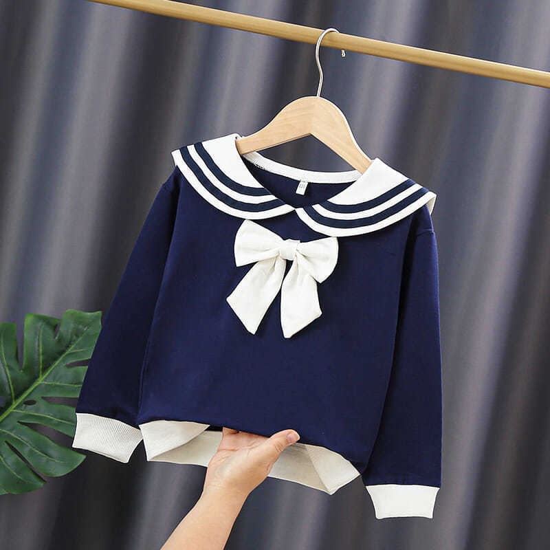 Youth Charm Meisjes Revers Dieptepunt Shirt Lente en Herfst Koreaans Wit Kinder Top T-shirt 160