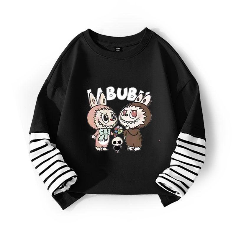 Molia Spring and Autumn Girls' labubu casual base shirt Children's top 130
