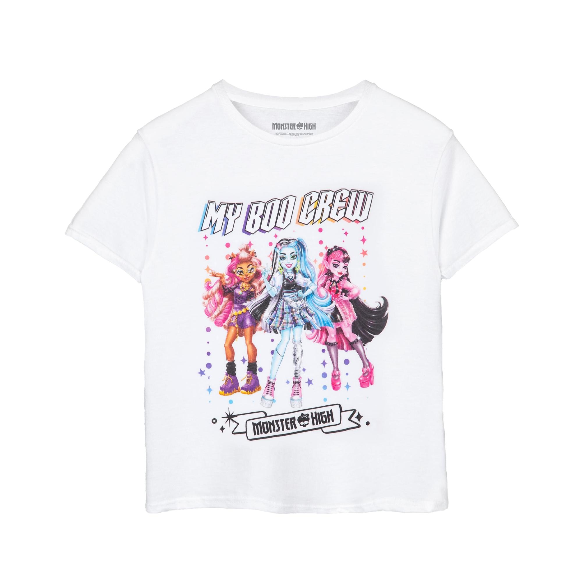 Monster High Boo-T-shirt met ronde hals voor meisjes 9-10 Years wit