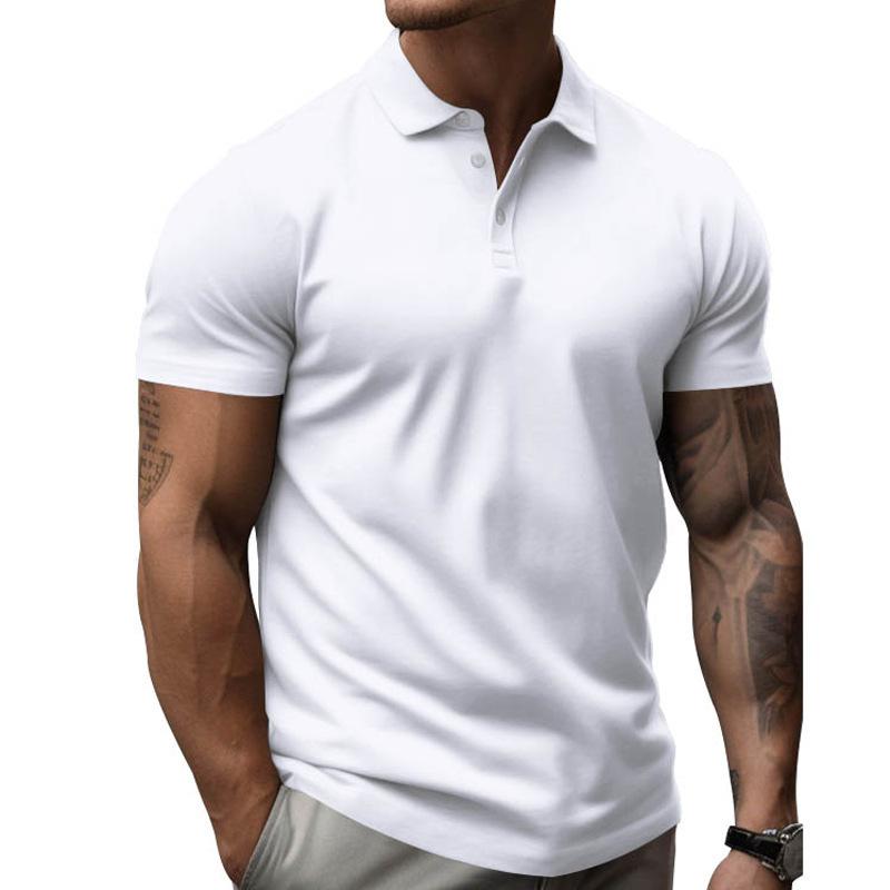 Haodingfushi Solid Color Men's Wear Polo Shirt for Summer New Men's Short Sleeved Lapel T-shirt For Outdoor Wear Casual 2XL wit