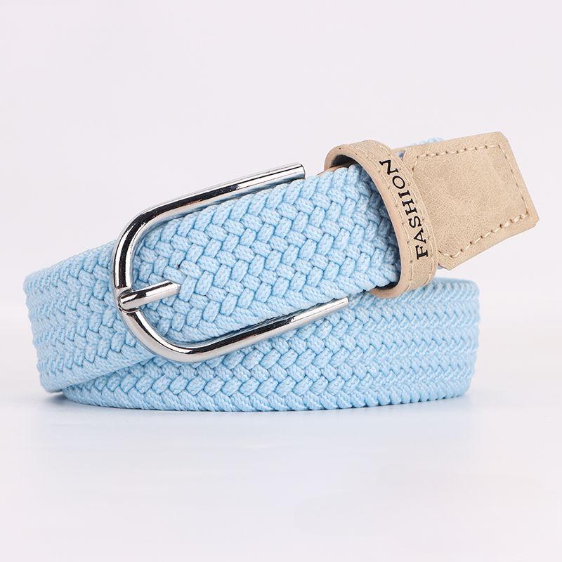 QEC 1 stuk elastische geweven tailleband voor dames, veelzijdige gebreide riem One Size blauw