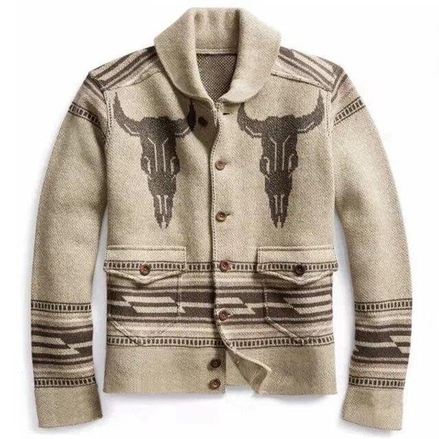Boho berry Herfst Winter heren kersttrui jas dikke warme trui vest truien rits jas met zak heren gebreide trui XXXL