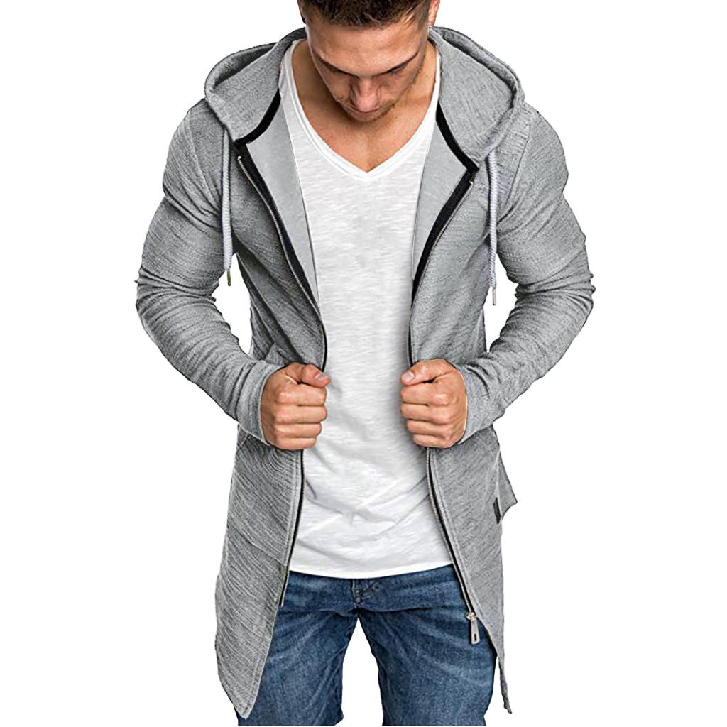 YaseHasaki Heren Splicing Hooded Solid Trenchcoat Jas Cardigan Lange Mouw Buitenkleding Blouse M