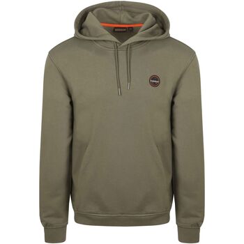 Napapijri Sweater  Badge Hoodie Olijfgroen