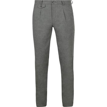 Suitable Broek  Chino Pico Pleat Flanel Grijs