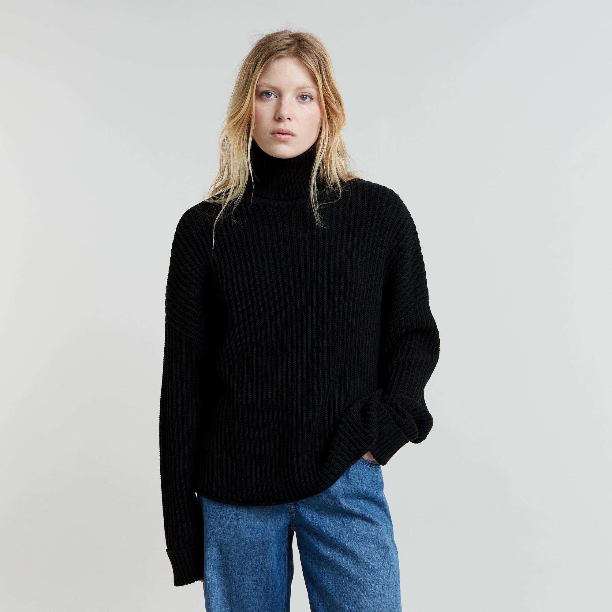 G-Star RAW Loose Gebreide Coltrui - Zwart - Dames
