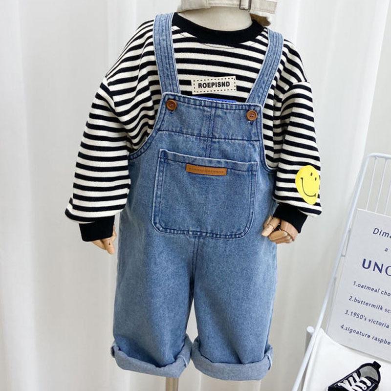 AI Supermarket 2024 Kinderjeans Lente/Herfst: Trendy overalls en simpele broeken voor meisjes 90 cm