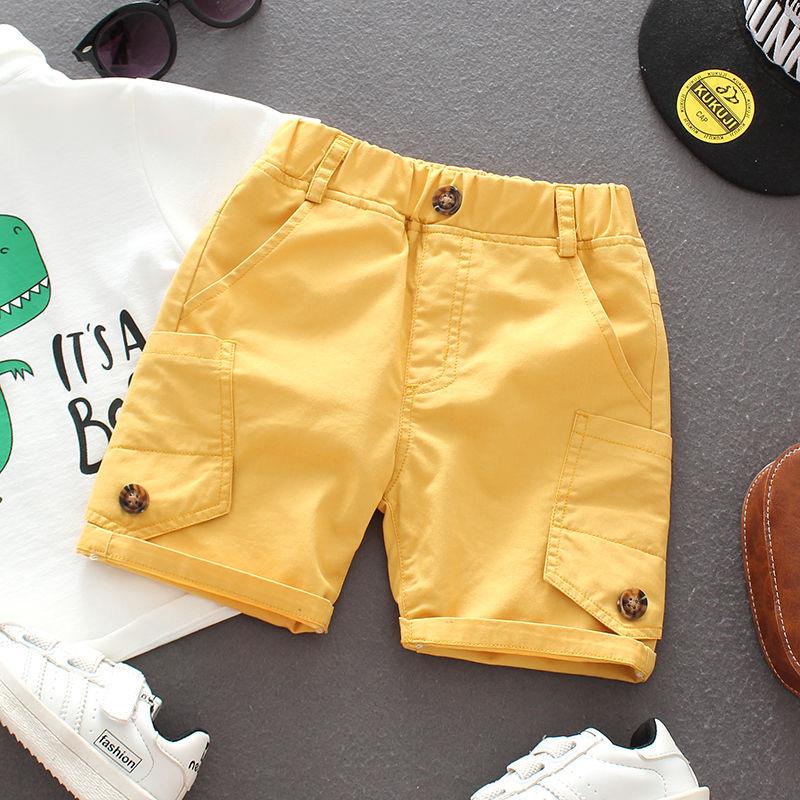Doran Katoenen shorts Peuter Kinderen Peuter Baby Jongens Effen Lente Zomer Katoenen shorts Kleding 18-24 Maanden Jongen Shorts 110 geel