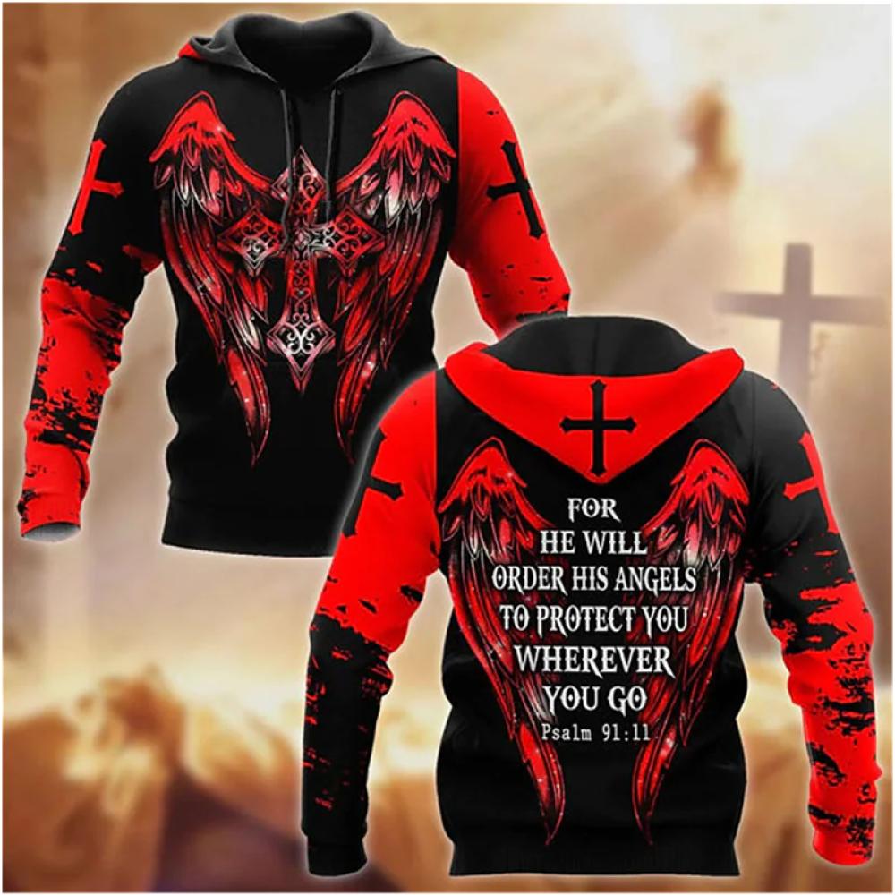 Xiao Xiang Heren Hoodie Jezus Christus 3D Print Sweatshirt Lente Herfst Designer Mode Casual Lange Mouw Pullover Oversized Hooded Kleding XL