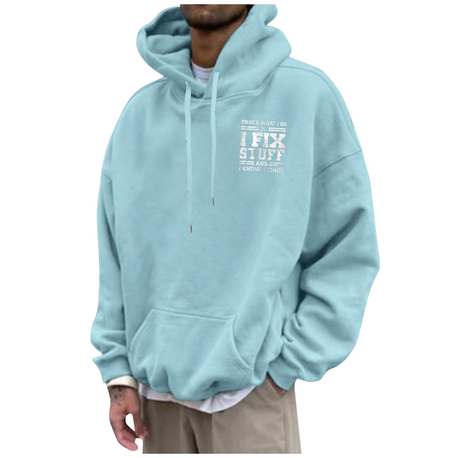 ZuiBaDuDu Los bedrukt sweatshirt met capuchon voor heren Casual mode-sportsweatshirt voor heren M