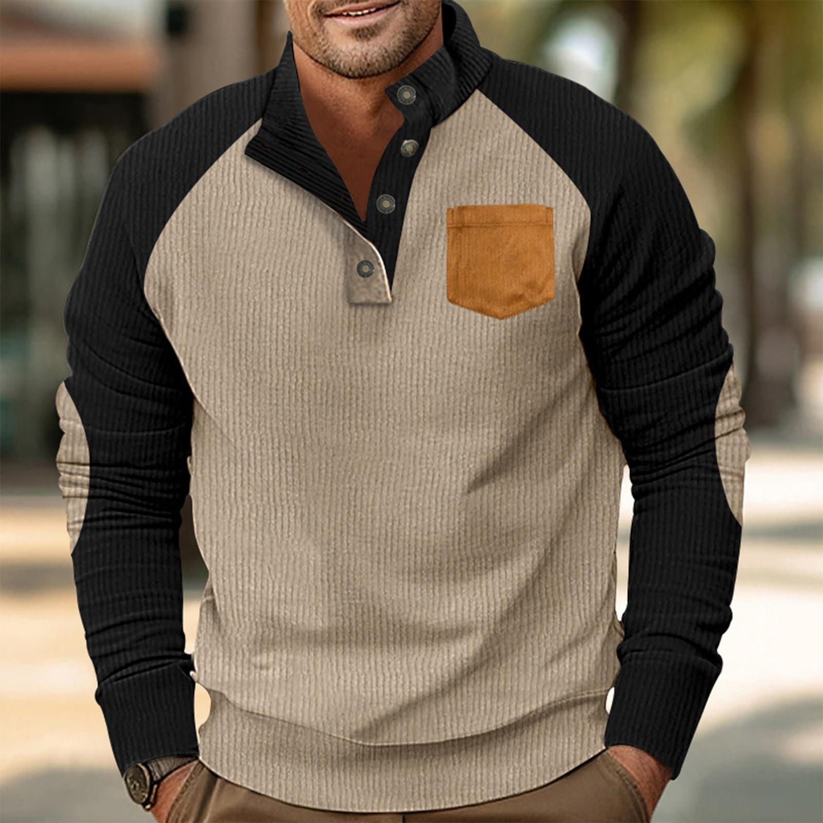 ZuiBaDuDu Heren Sweatshirt met Staande Kraag Is Buiten Casual Truien Tops XL