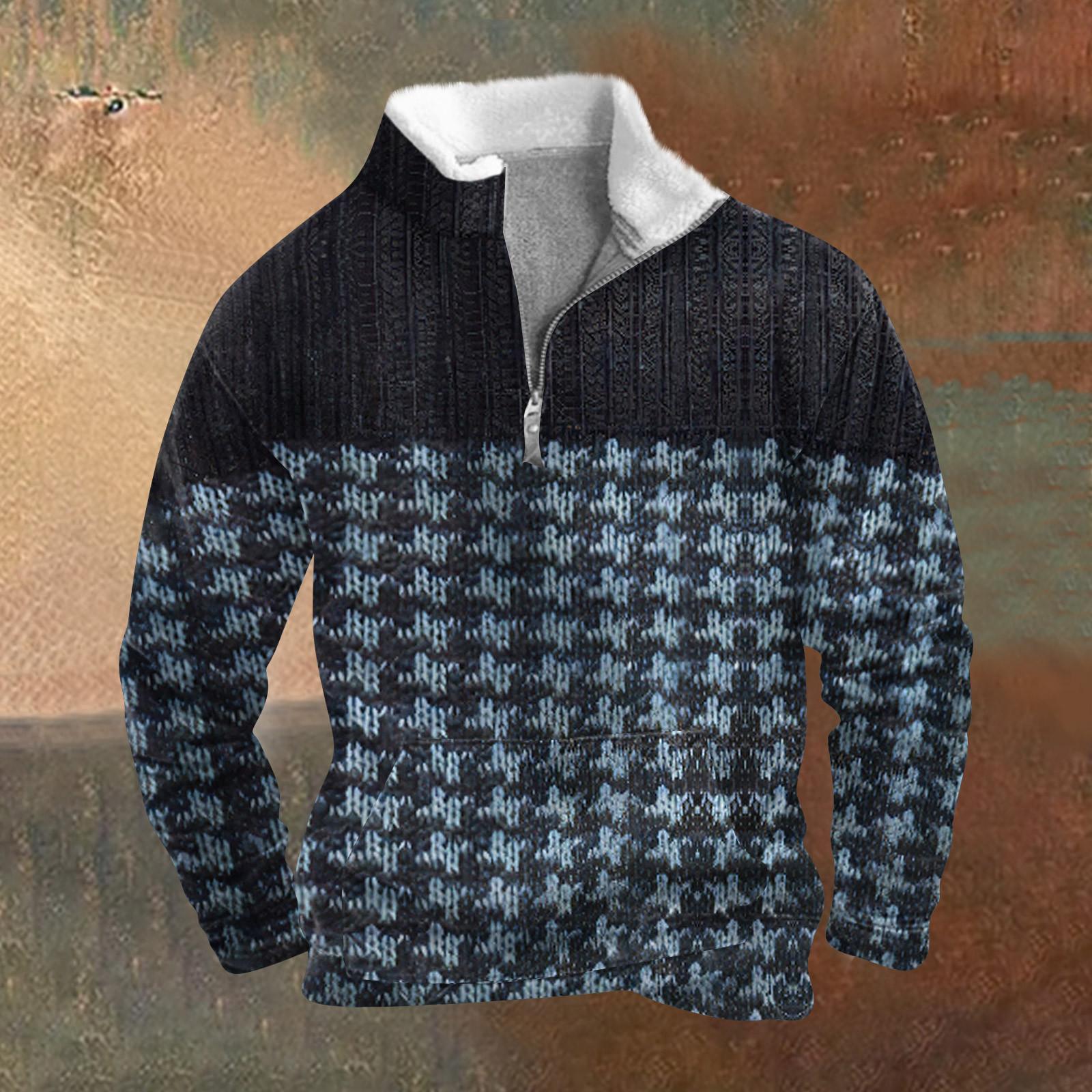 ZuiBaDuDu Lente en herfst herensweatshirt met staande kraag is outdoor casual truien tops L Vloot