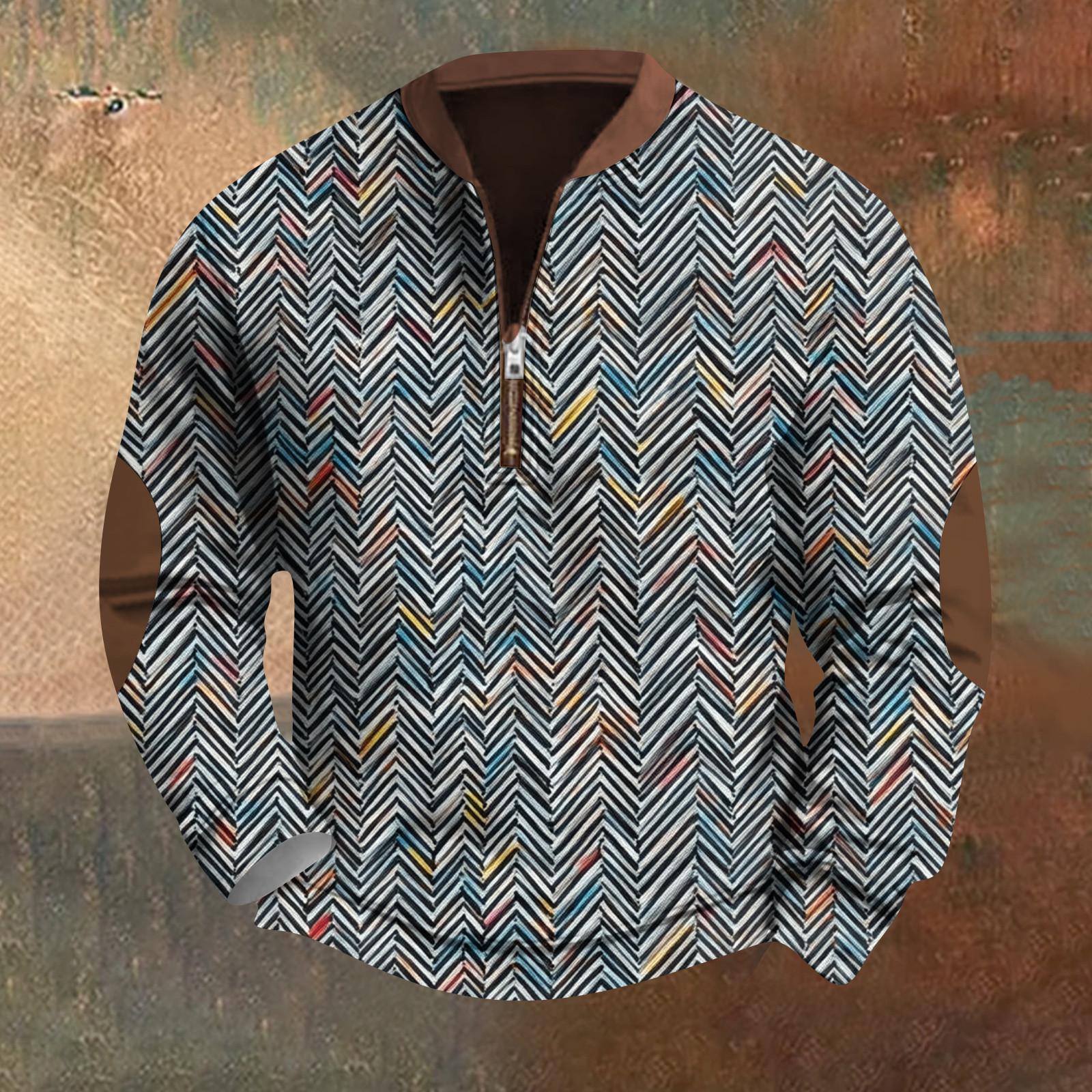 ZuiBaDuDu Heren Retro Casual Gradient Bedrukt Sweatshirt S