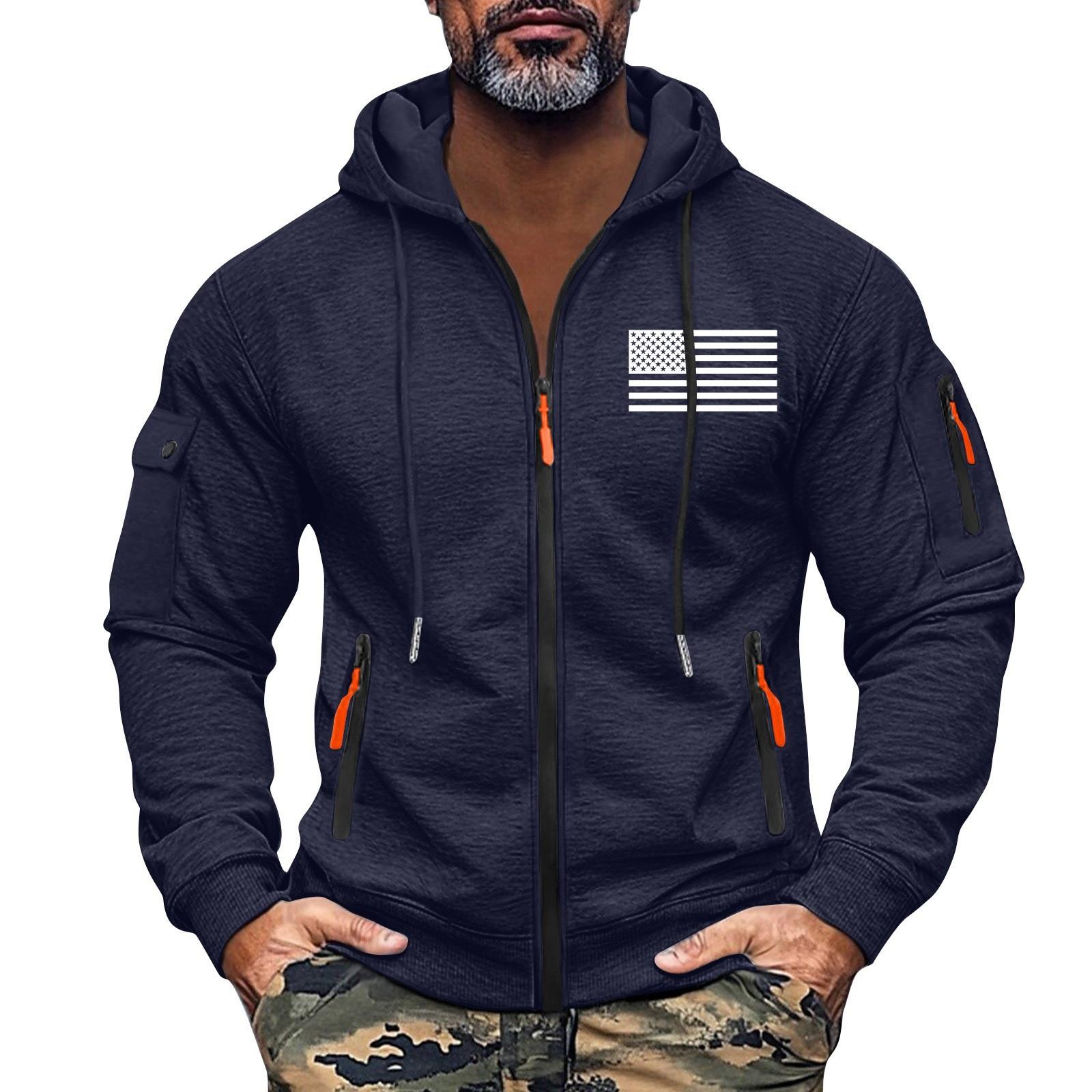 Ren Bag Heren Sweatshirt Hoodie Rits Arm Zak Cardigan Heren Sport Grote Maat Casual Hoodie XL Vloot