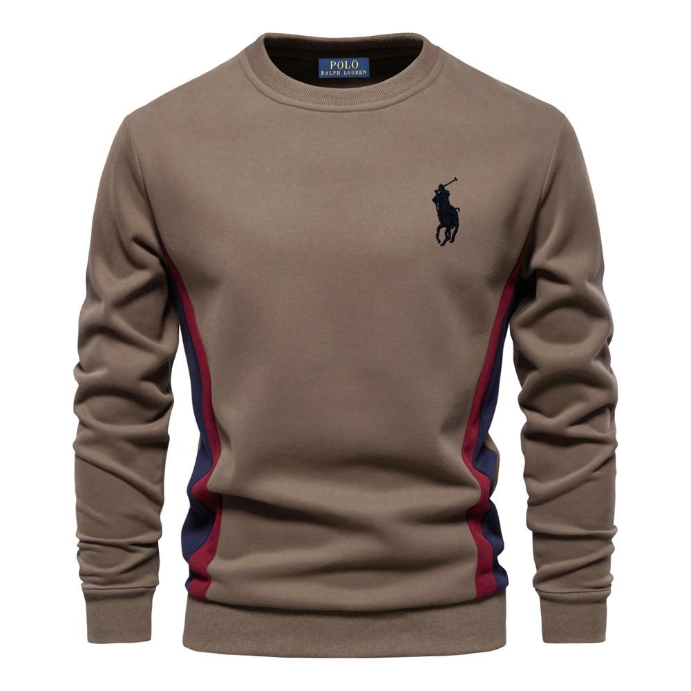 Polo Ralph Lauren Pony Geborduurd Herfst Nieuw Heren Lange Mouw Patchwork Hoodie Heren Casual Slim Fit Ronde Hals Sport Pullover XXL