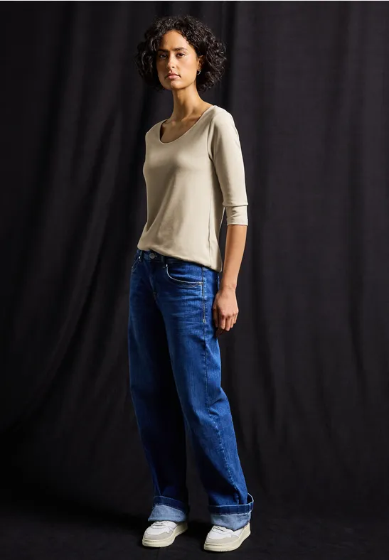 STREET ONE Shirt met ronde hals Style Pania met een ronde hals