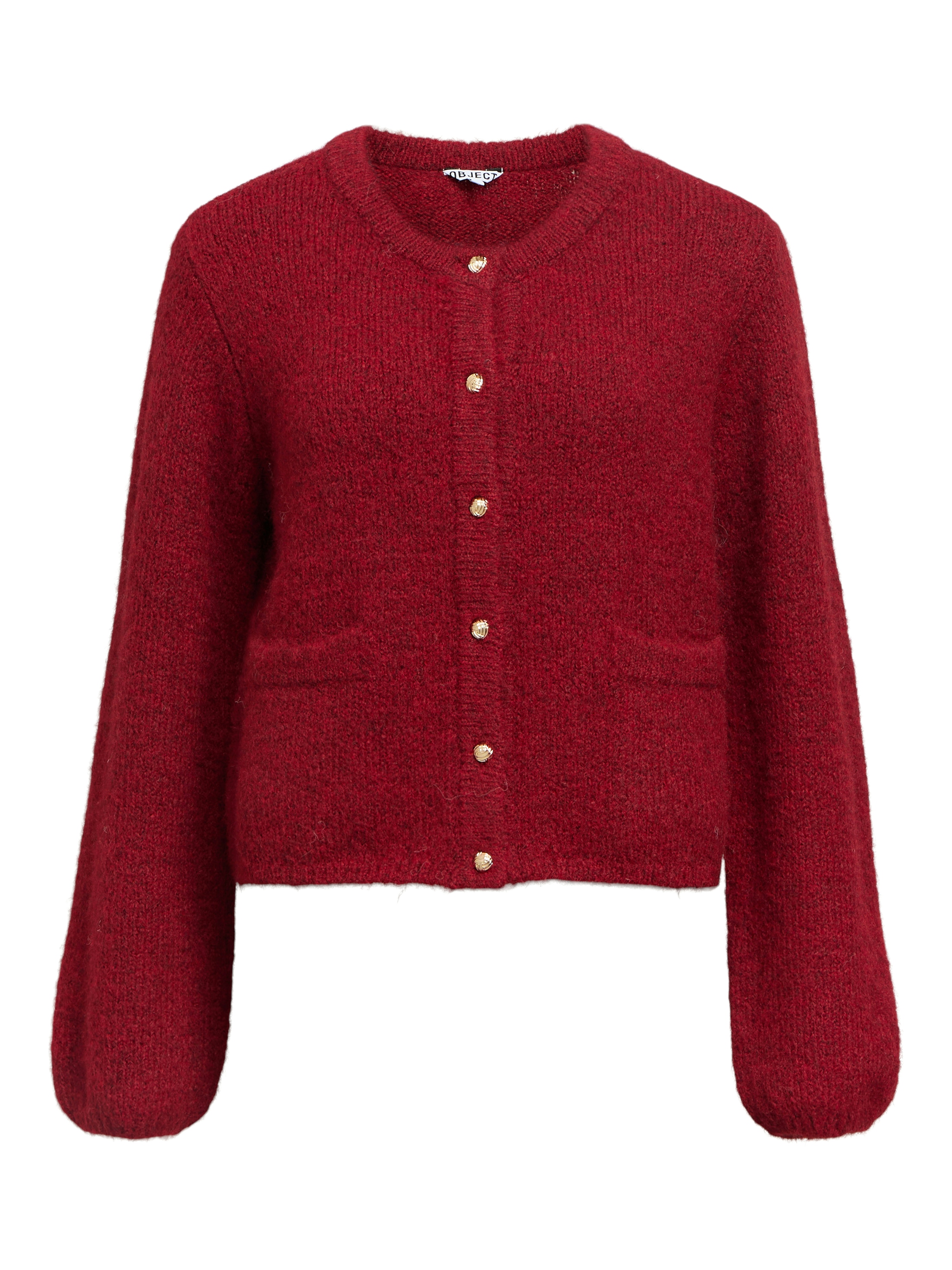 Object objsaggia re l/s knit cardigan noos 23046886 karanda red