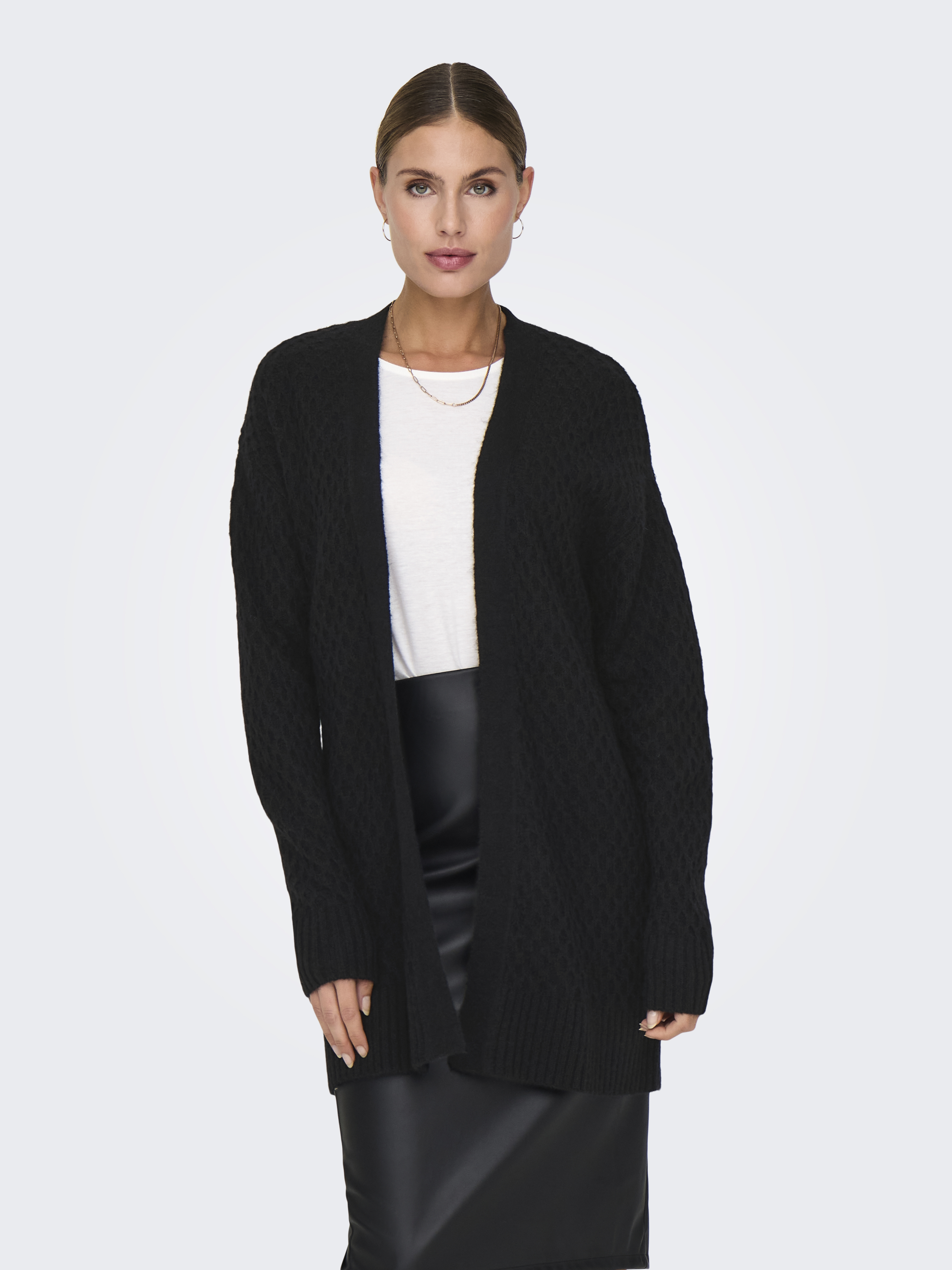 Jacqueline de Yong Jdybigum l/s long open cardigan knt