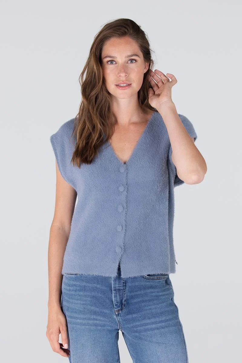 Jansen Amsterdam Chelsie gilet p204 blue grey