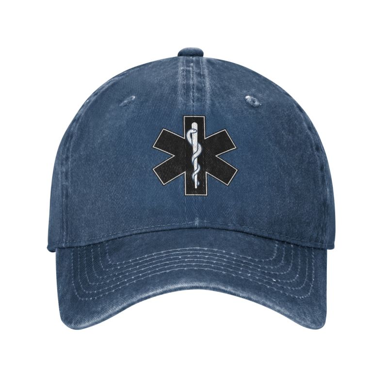 91610103MAC303Y57G Klassieke katoenen paramedicus ster van het leven honkbalpet dames unisex ademend emt nood medisch symbool vader hoed sport Adult Baseball Cap