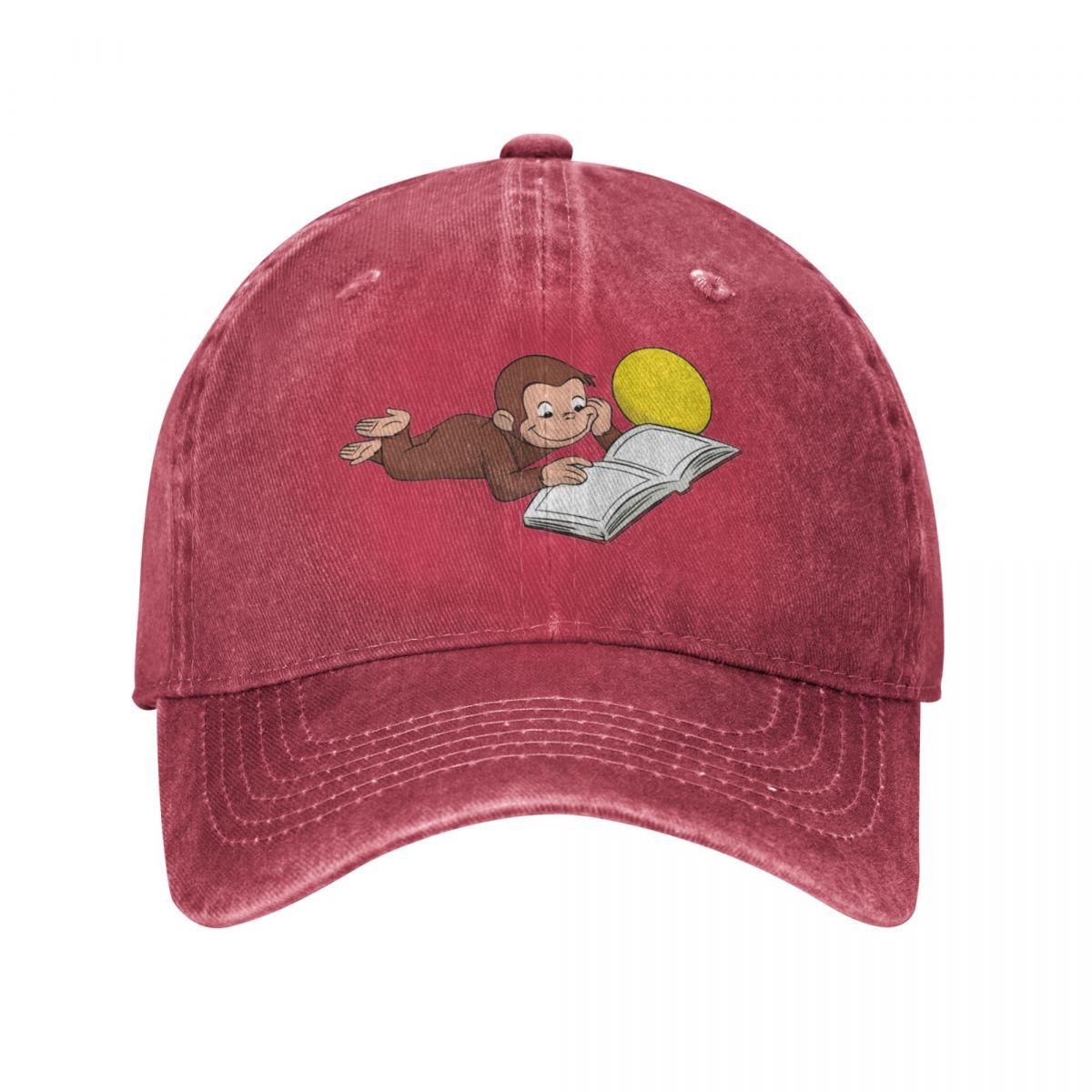 91420583MAC2LMT340 George de nieuwsgierige aap cartoon voor kinderen pack Baseball Cap Trucker Hat Icon Militaire Cap Man Boy Cap Dames