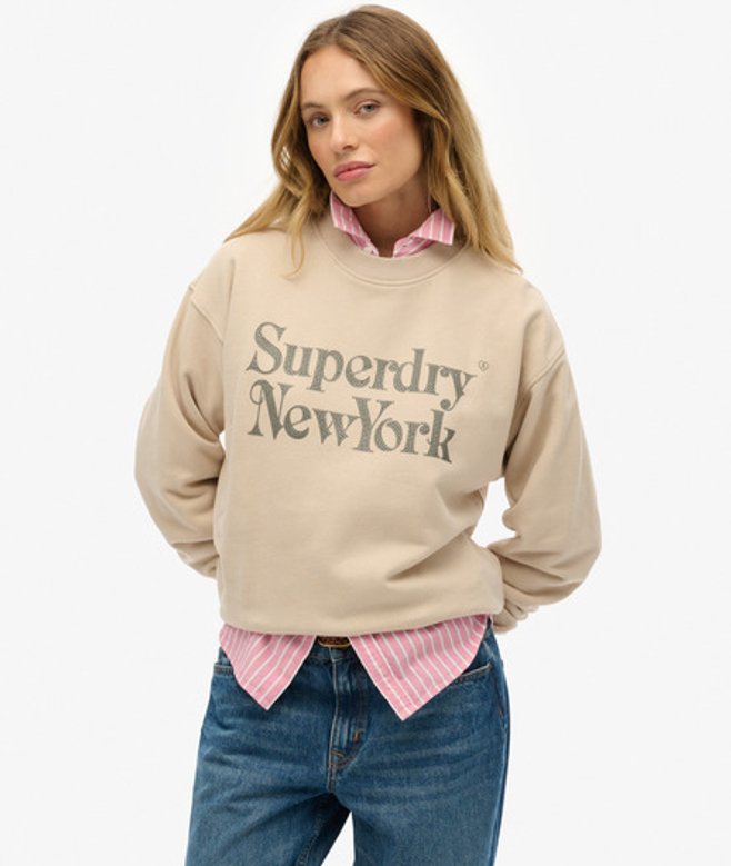 Superdry Brand Mark Losse Crew Sweatshirt Grey