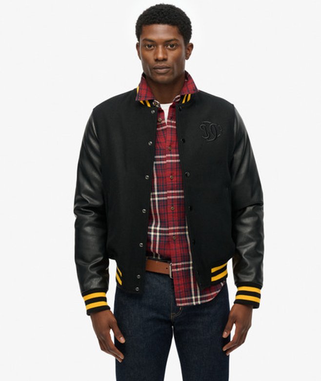 Superdry Klassiek Varsity Bomberjack Black
