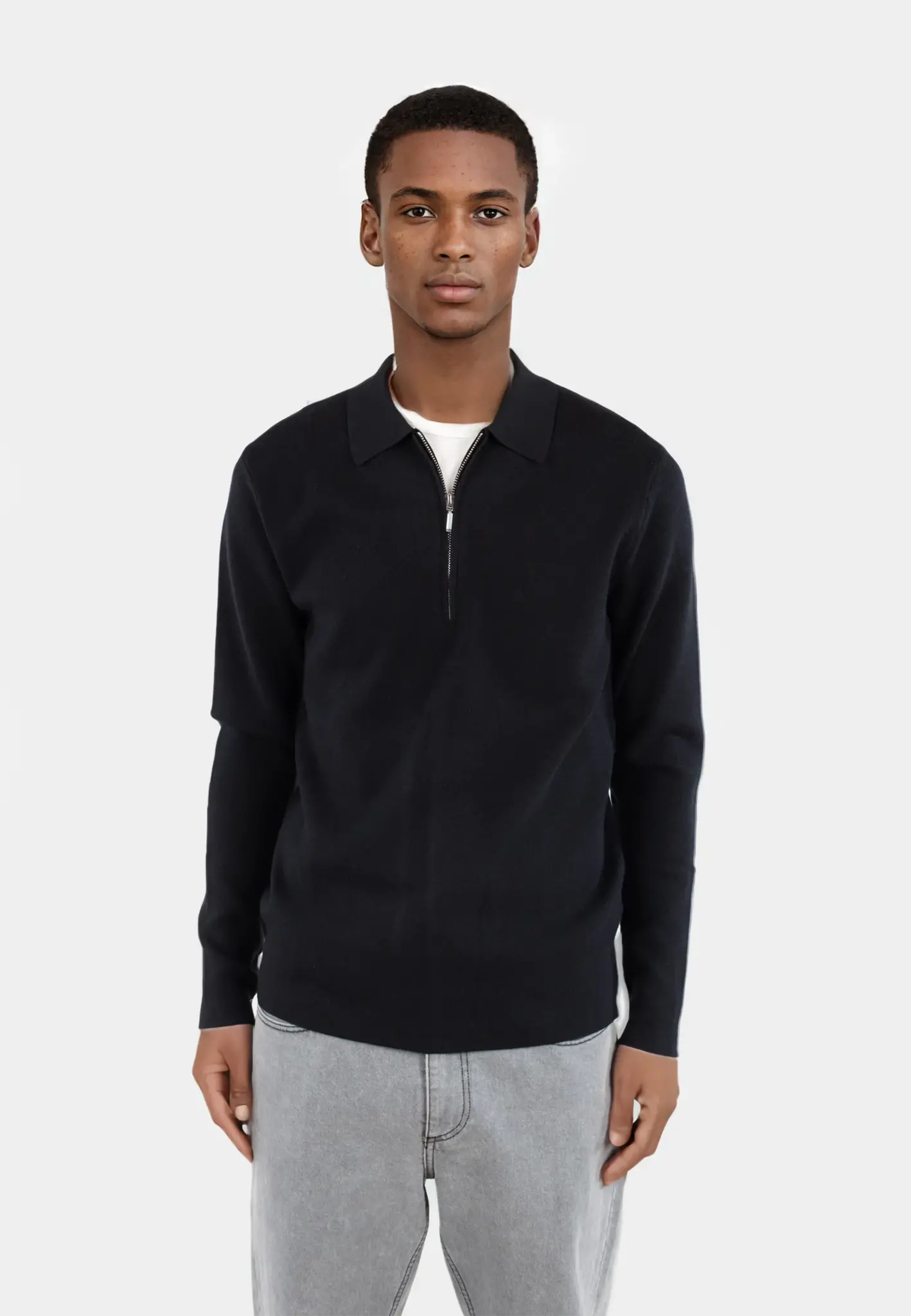 Ciszere Caleb knitted half zip black