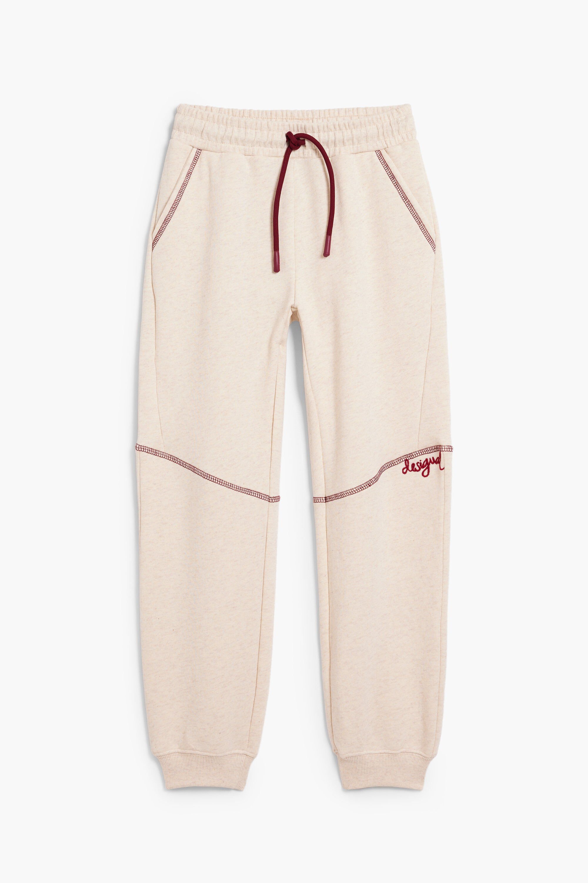 Desigual Broek met elastiek en naden - WHITE
