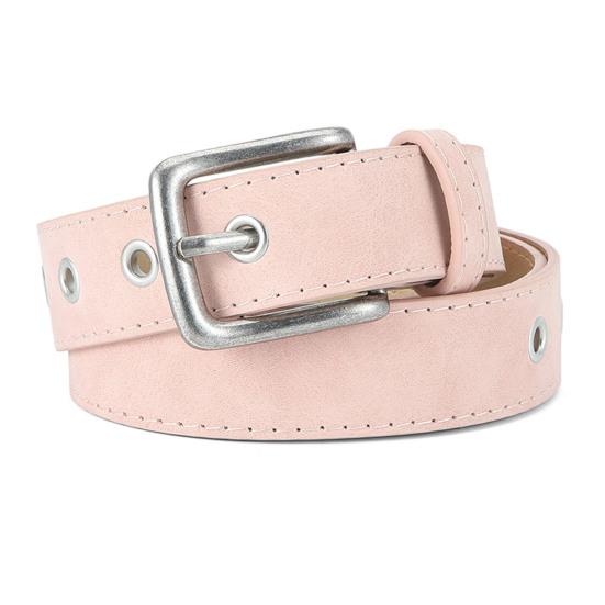 Joybox Vrouwenriem Matte textuur Effen kleur Gespriem met meerdere gaten Verstelbare lengte Kunstleren tailleband roze