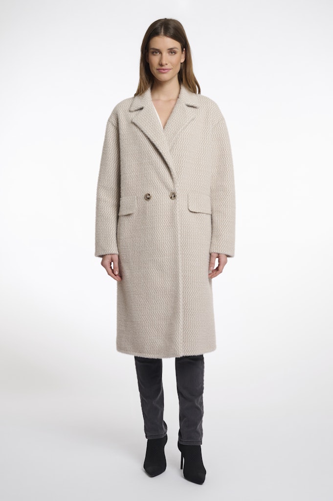 Rino & Pelle double breasted coat inge.7002511 pale birch frames