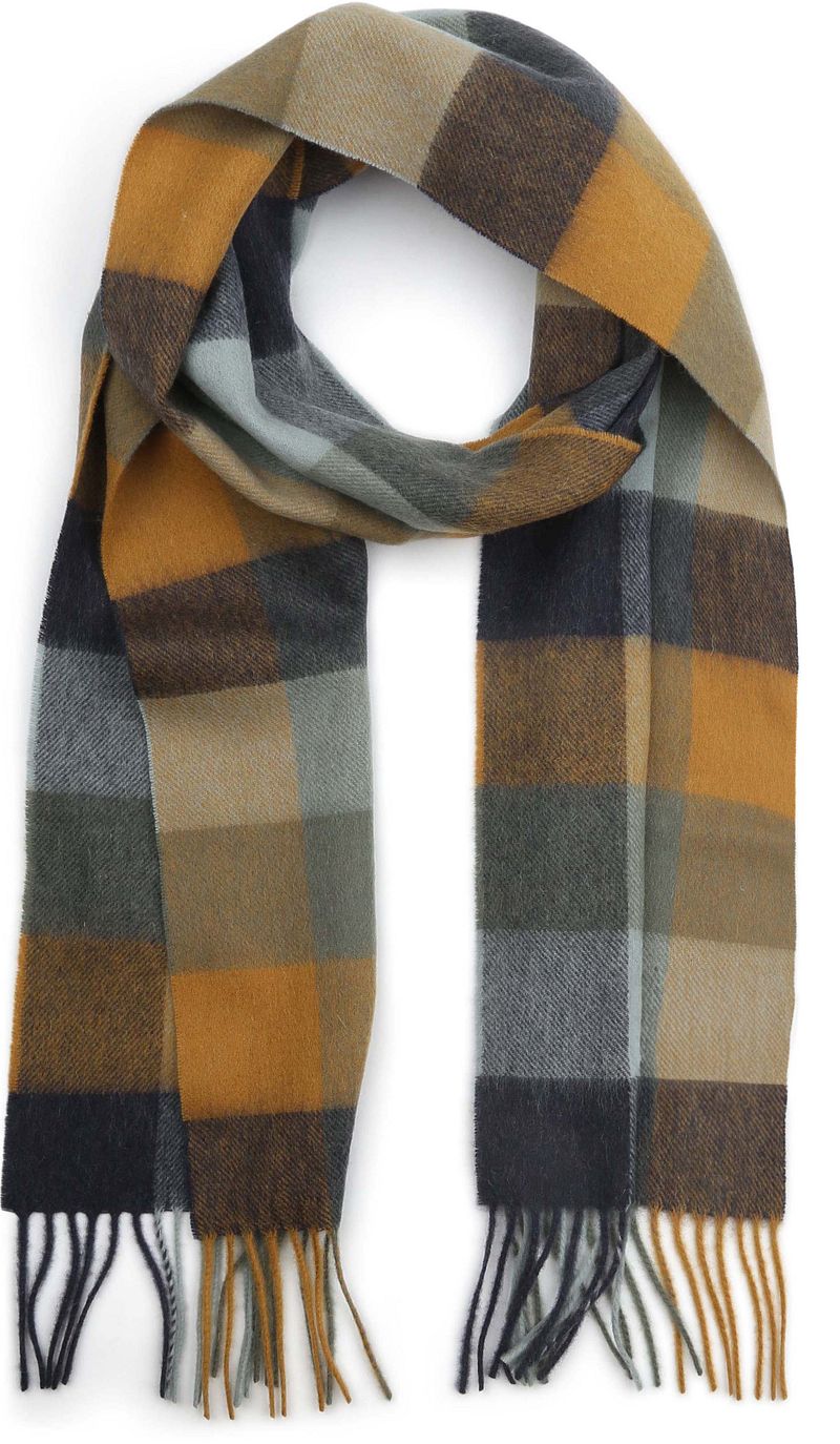 Barbour Sjaal Tattersall Blauw Beige -