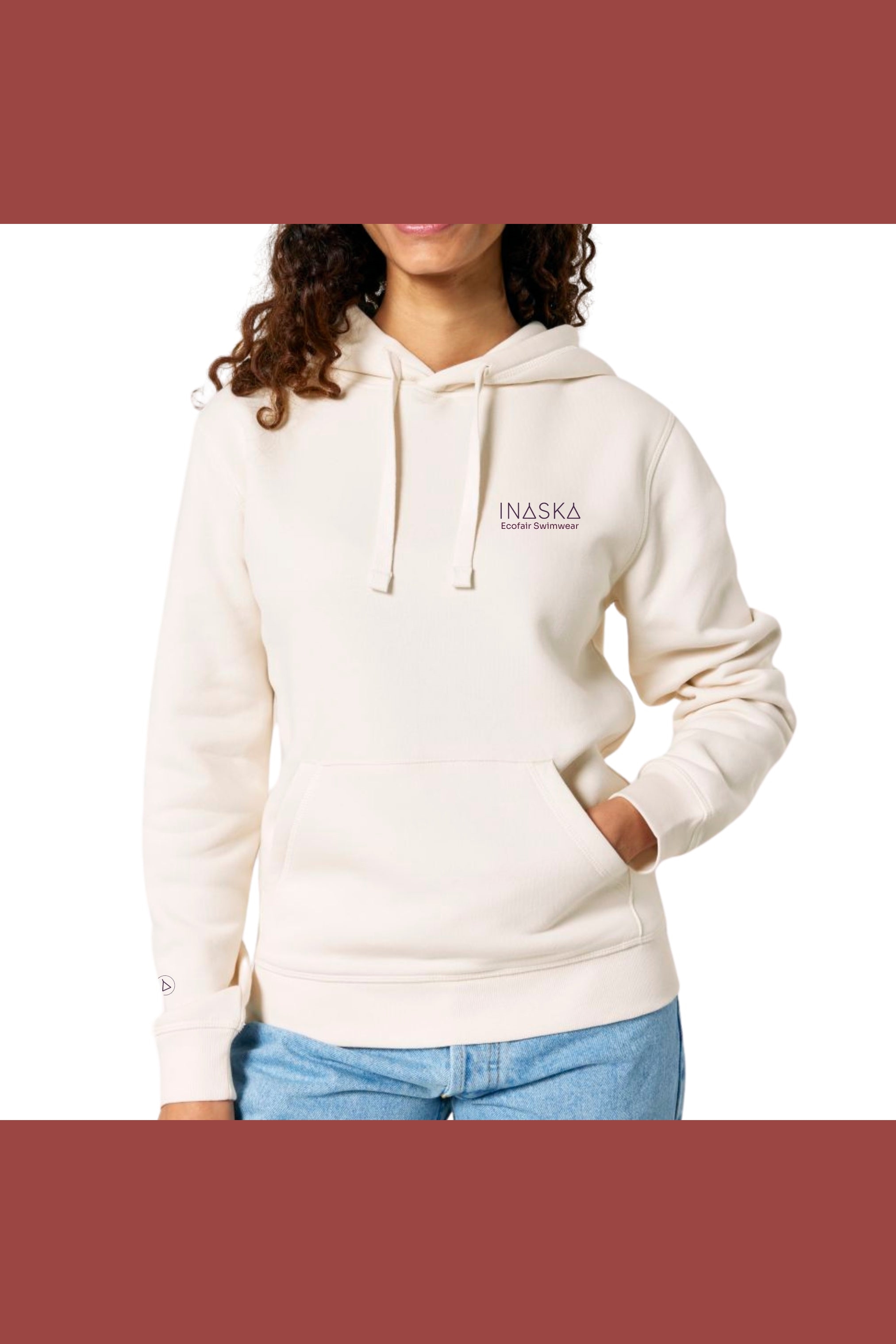 Inaska Damen vegan Hoodie Unisex Vintage WeiÃŸ DunkelgrÃ¼n