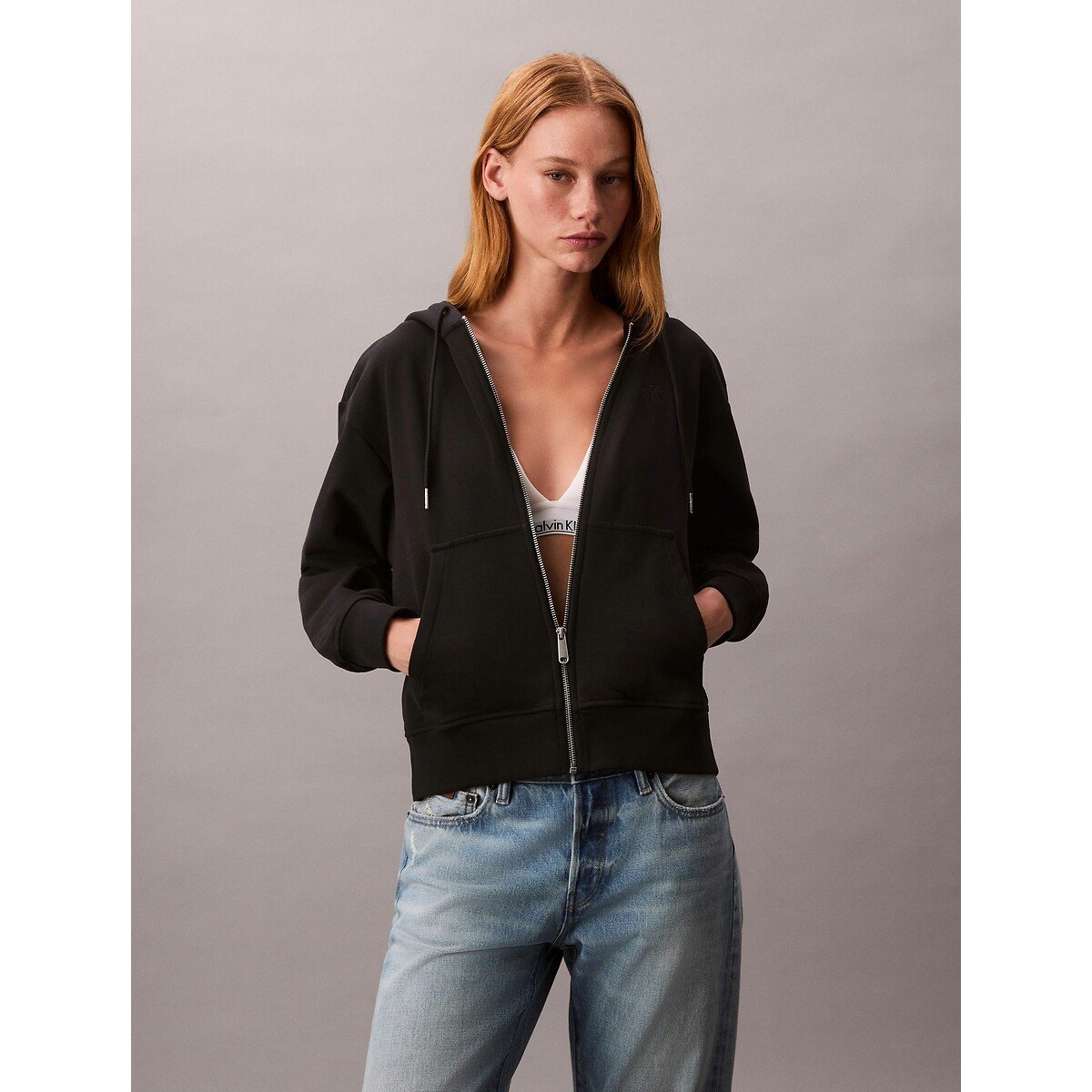 Calvin Klein Hoodie ARCHIVE LOGO FRENCH TERRY FZ HOO
