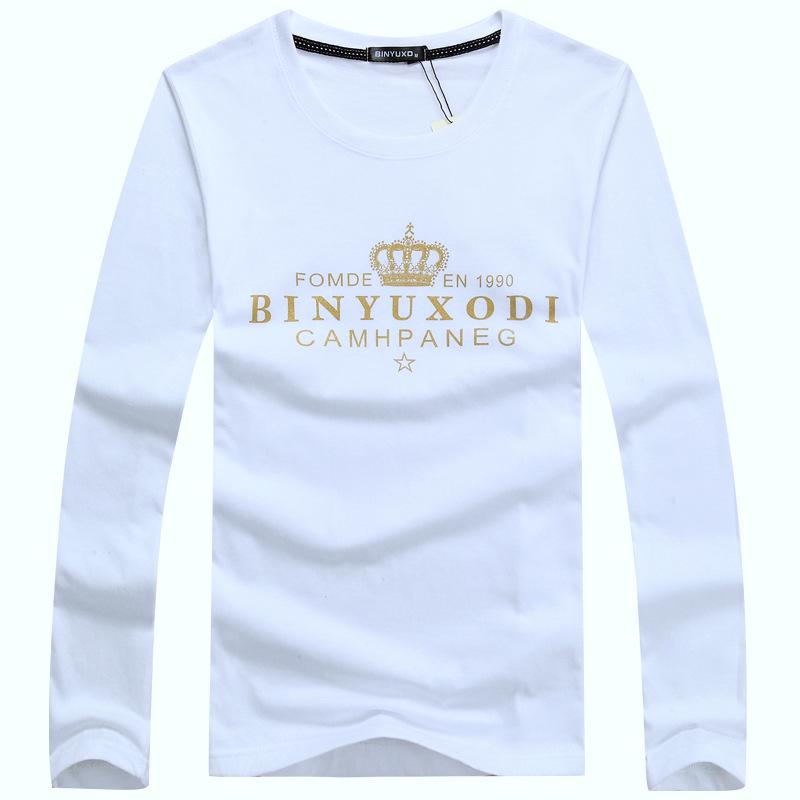Mens Fashion S-5XL Heren T-shirt met lange mouwen, ronde hals, katoen, winter, casual T-shirt, groot formaat, losse trui M