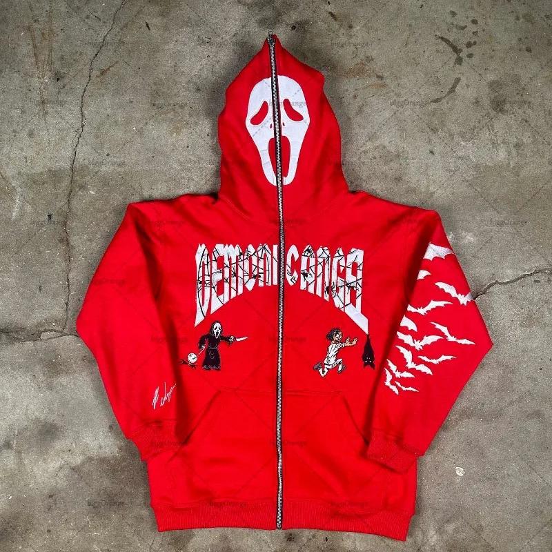 TENJINGE Trendy American Fashion Gothic Trendy Letter Gedrukt Oversized Hoodie Heren Y2K Street Los Casual Sweatshirt Met Lange Mouwen Heren M