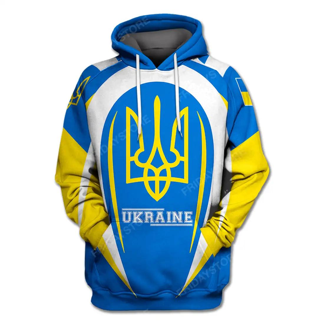 Wendy 3 Oekraïense T-shirt Oekraïense vlag badge blauw geel hoodie Oekraïense rits hoodie herenkleding XL