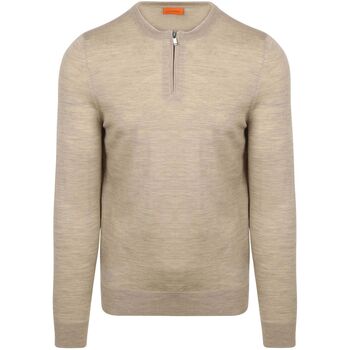 Suitable Sweater  Crew Zip Merino Sand