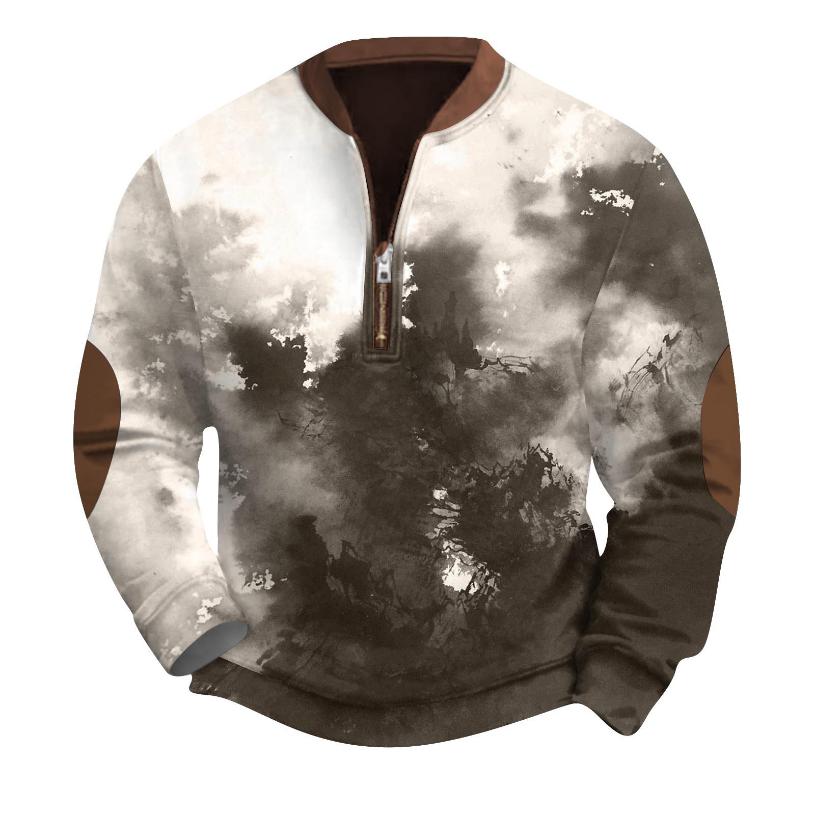 ZuiBaDuDu Heren Retro Casual Gradient Bedrukt Sweatshirt XL