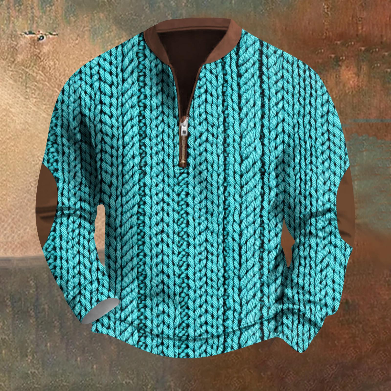ZuiBaDuDu Heren Retro Casual Gradient Bedrukt Sweatshirt XXXXL