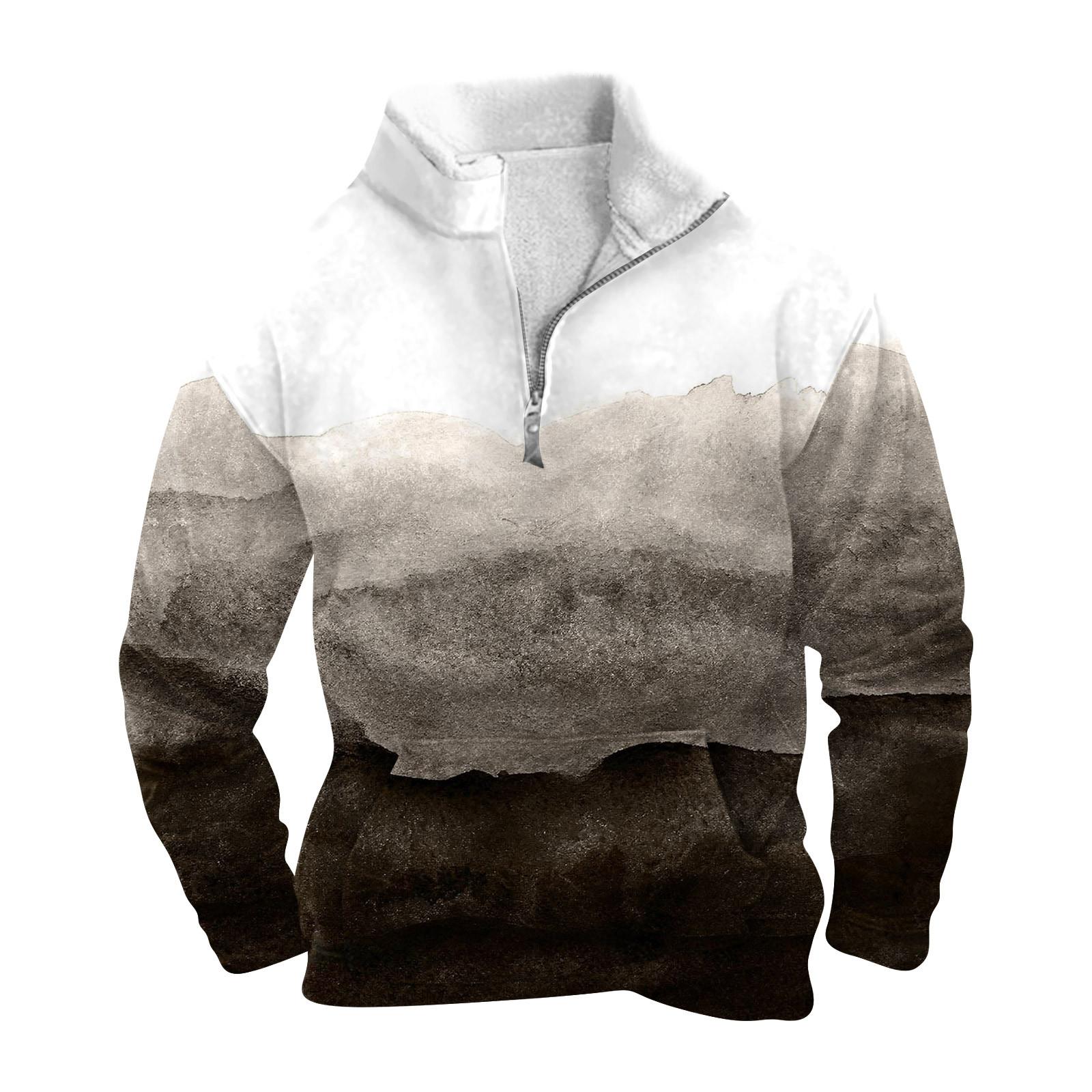 Katie Lente en herfst herensweatshirt met staande kraag is outdoor casual truien tops XL