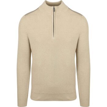 Suitable Sweater  Half Zip Trui Patch Ecru