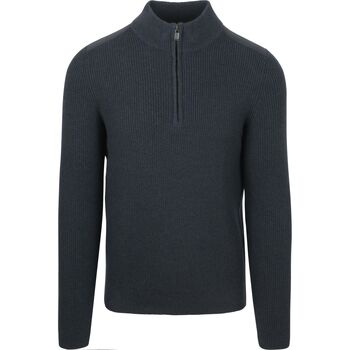 Suitable Sweater  Half Zip Trui Patch Navy