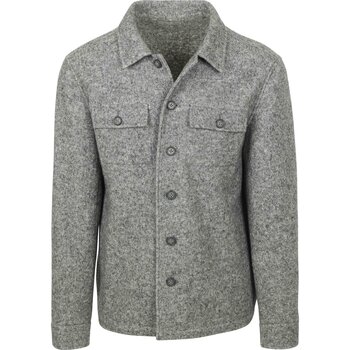 Suitable Sweater  Overshirt Boiled Wool Blend Grijs