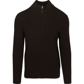 Profuomo Sweater  Half Zip Pullover Structure Bruin