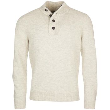 Barbour Sweater  Mocker Trui Merinowol Lichtbeige