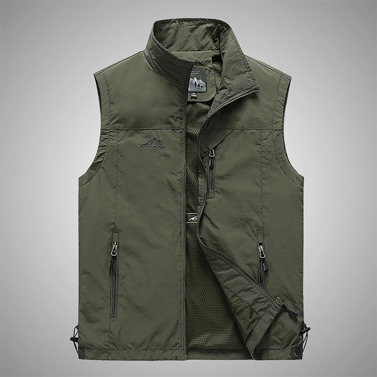 Glasses Mode Heren Casual Effen Outdoor Snel drogend Vest Jas Tops XXXXL