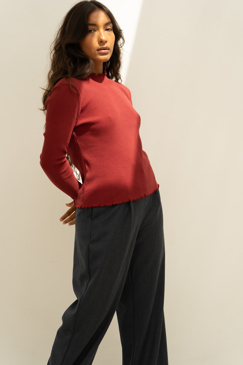 NÃ¤z Damen vegan Rollkragenpullover Ava Bordeaux